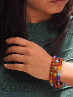 Japam - Multi-Color 7 Chakra X Rudraksha Bracelet Combo