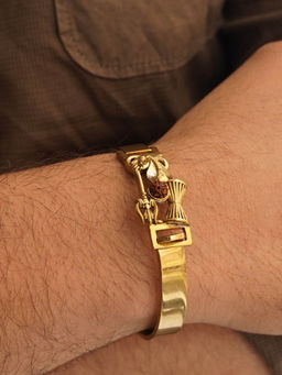 Japam - Brown Gold Plated Rudraksha Damroo Kada