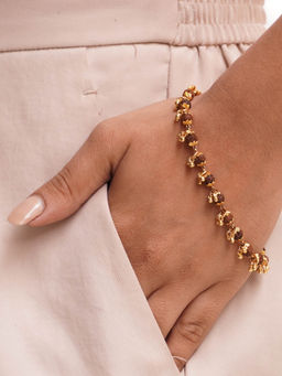 Japam - Brown Gold Plated Eletal Rudraksha Bracelet