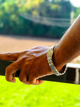 Japam - Silver & Gold Plated Om Duo Tone Serenity Bracelet