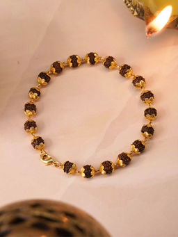 Japam - Brown Gold Plated Divine Aura Rudraksha Bracelet