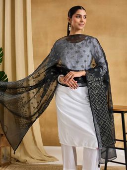 Fabindia - Black Cotton Silk Dupatta