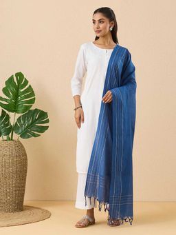 Fabindia - Blue Cotton Blend Dupatta