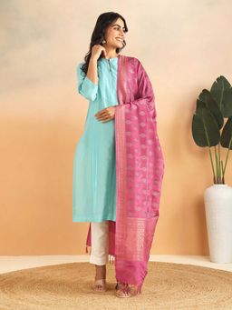 Fabindia - Pink Viscose Silk Blend Dupatta