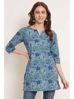 COTLAND FASHION - Floral Printed Collar Short Kurti for Women