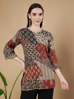 COTLAND FASHION - Abstract Printed Short Kurti for Women