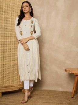 CHETI - Women Organic Weaved Cotton Hand Work Emblished Kurta