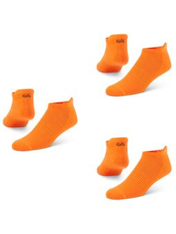 Dynamocks - Solid Orange Men Bamboo Ankle Length Socks - Free Size - Pack of 3 Pairs