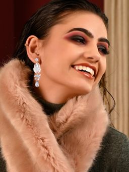 Odette - Gorgeous White Floral Drop Earrings