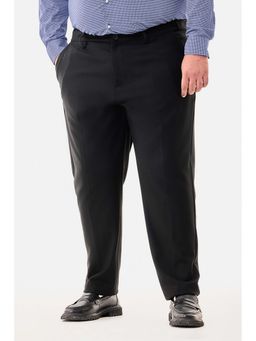 Snitch - Black Textured Regular Formal Plus Size Trouser for Men