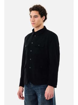 Snitch - Black Solid Full Sleeves Regular Casual Jacket for Men