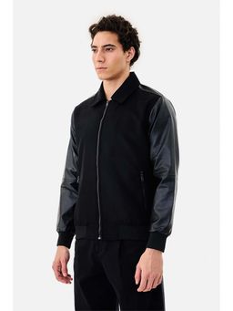 Snitch - Black Solid Full Sleeves Regular Casual Jacket for Men