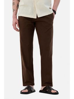 Snitch - Brown Solid Relaxed Casual Trouser for Men