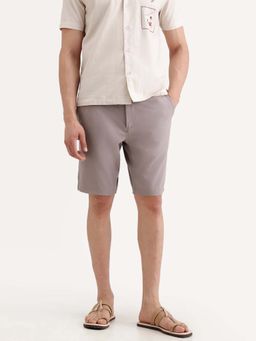 Rare Rabbit - Men'S Dusky Purple Polyester Blend Fabric Relaxed Fit Plain Shorts