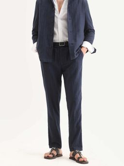 Rare Rabbit - Linen Blend Striped Formal Trousers