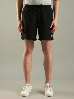 Tommy Hilfiger - Black Relaxed Fit Solid Mid Rise Shorts