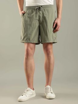 Tommy Hilfiger - Olive Relaxed Fit Solid Mid Rise Shorts