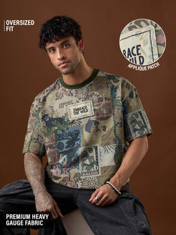 The Souled Store - Men Olive Graphic T-Shirt