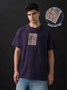 The Souled Store - Men Navy Blue Printed T-Shirt