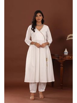 Jiraazi - Chand Angrakha Cotton White Kurta