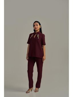 Neeti and Mudita - Merlot Edge Co-Ord (Set of 2)