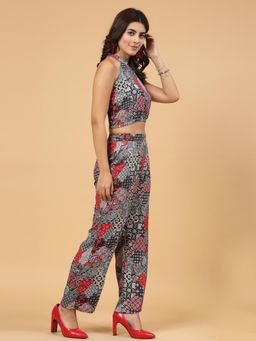 RIGO - Women Blue Red Paisley Print Co-Ord (Set of 2)