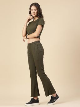 RIGO - Women Olive Drop Needle Co-Ord (Set of 2)