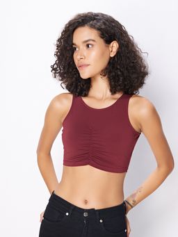 Cover Story - Wine Solid Crop Top