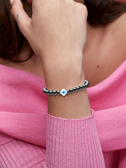 MINUTIAE - Grey Beads Crystals Link Bracelet