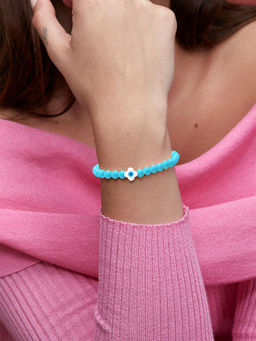 MINUTIAE - Turquoise Beads Crystals Link Bracelet