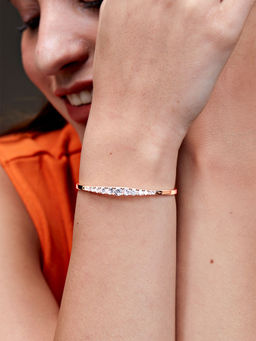 MINUTIAE - Rose Gold Plated Crystals Link Bracelet