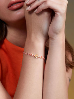 MINUTIAE - Rose Gold Plated Crystals Link Bracelet