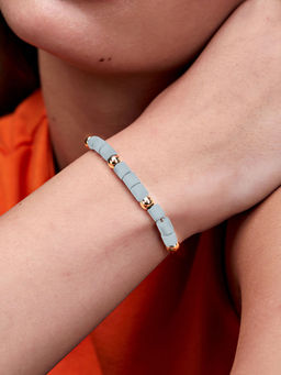 MINUTIAE - Green Gold Crystals Link Bracelet