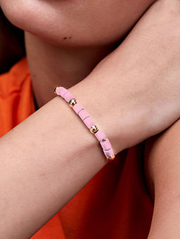 MINUTIAE - Pink Gold Crystals Link Bracelet