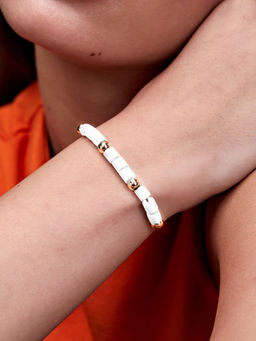 MINUTIAE - White Gold Crystals Link Bracelet
