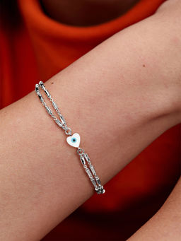 MINUTIAE - Silver Plated Crystals Link Bracelet