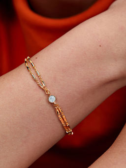 MINUTIAE - Gold Plated Crystals Link Bracelet