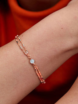 MINUTIAE - Rose Gold Plated Crystals Link Bracelet