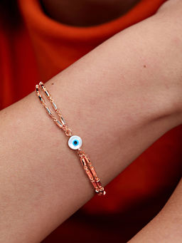 MINUTIAE - Rose Gold Plated Crystals Link Bracelet