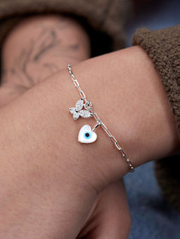 MINUTIAE - Silver Plated Crystals Link Bracelet