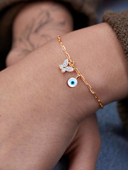 MINUTIAE - Gold Plated Crystals Link Bracelet