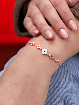 MINUTIAE - Rose Gold Plated Crystals Link Bracelet