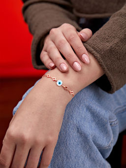 MINUTIAE - Rose Gold Plated Crystals Link Bracelet