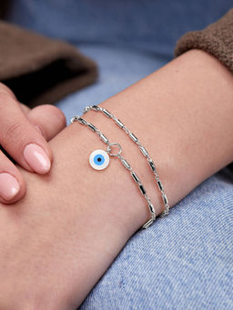 MINUTIAE - Silver Plated Crystals Link Bracelet