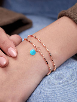 MINUTIAE - Rose Gold Plated Crystals Link Bracelet