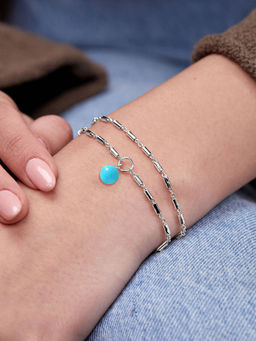 MINUTIAE - Silver Plated Crystals Link Bracelet