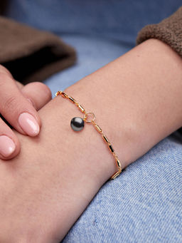 MINUTIAE - Grey Gold Plated Crystals Link Bracelet