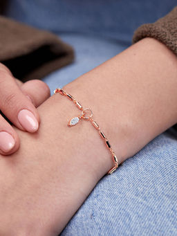 MINUTIAE - Rose Gold Plated Crystals Link Bracelet