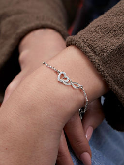 MINUTIAE - Silver Plated Crystals Link Bracelet