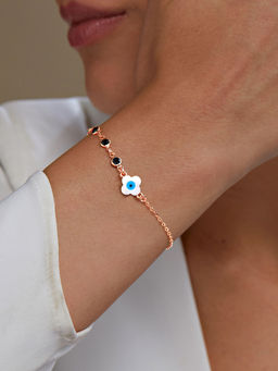 MINUTIAE - Rose Gold Plated Crystals Link Bracelet